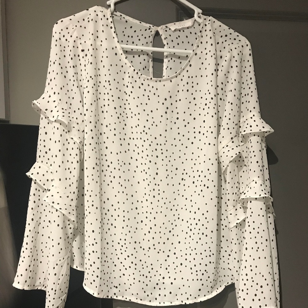 Lush Ruffle Bell Sleeve Blouse